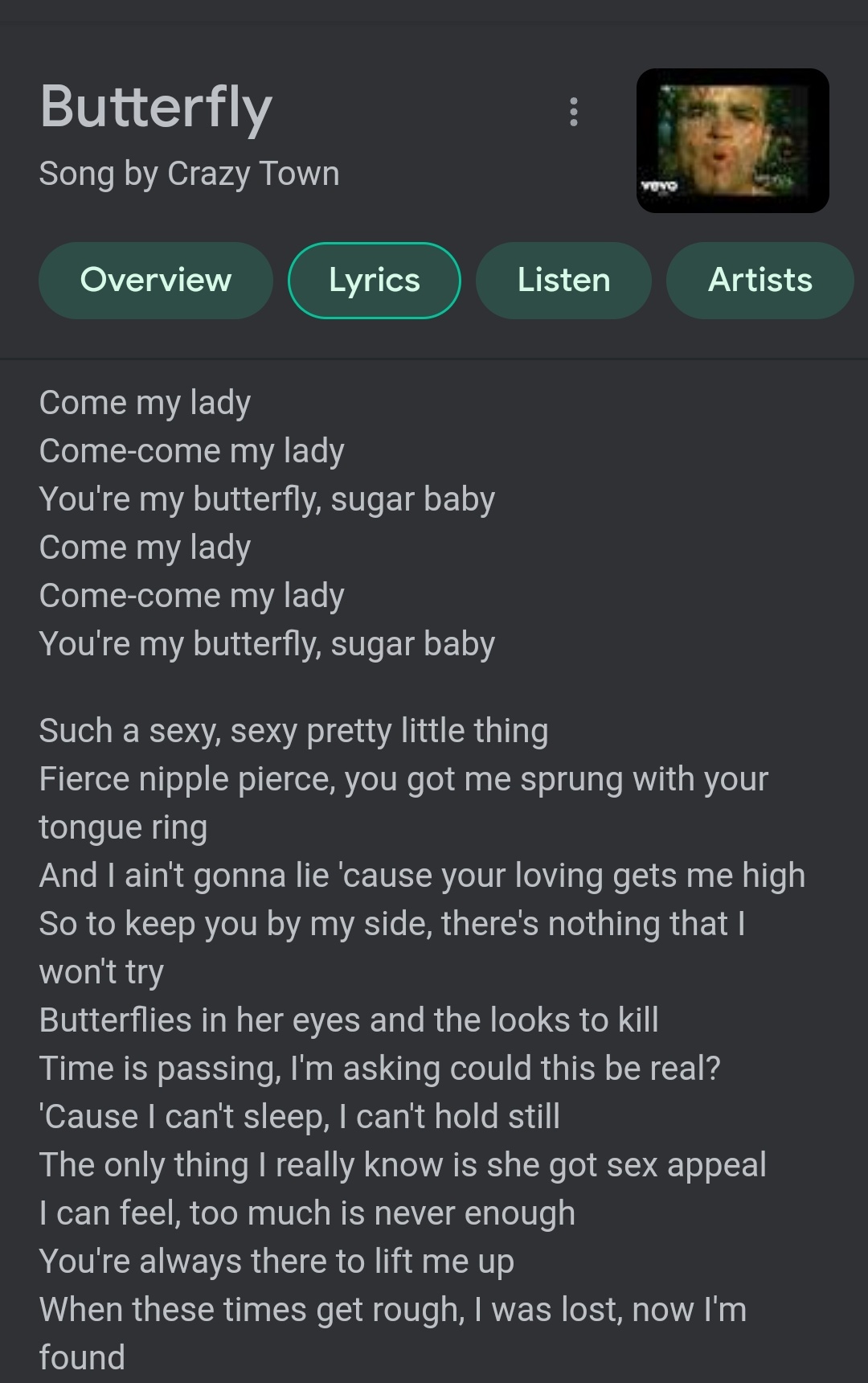 Butterfly - song and lyrics by Crazy Town