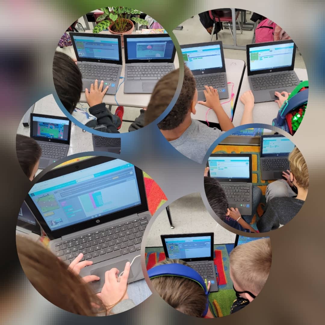 BartellTeach's tweet image. It&apos;s computer science week &amp;amp; Ss are working together learning about algorithms &amp;amp; coding. Lots of choices! 
@codeorg @scratch @gotynker #blockly
#hourofcode2021 #CSEeverywhere #hourofcode  #code #rcsdcrestmont #rcsdchampions