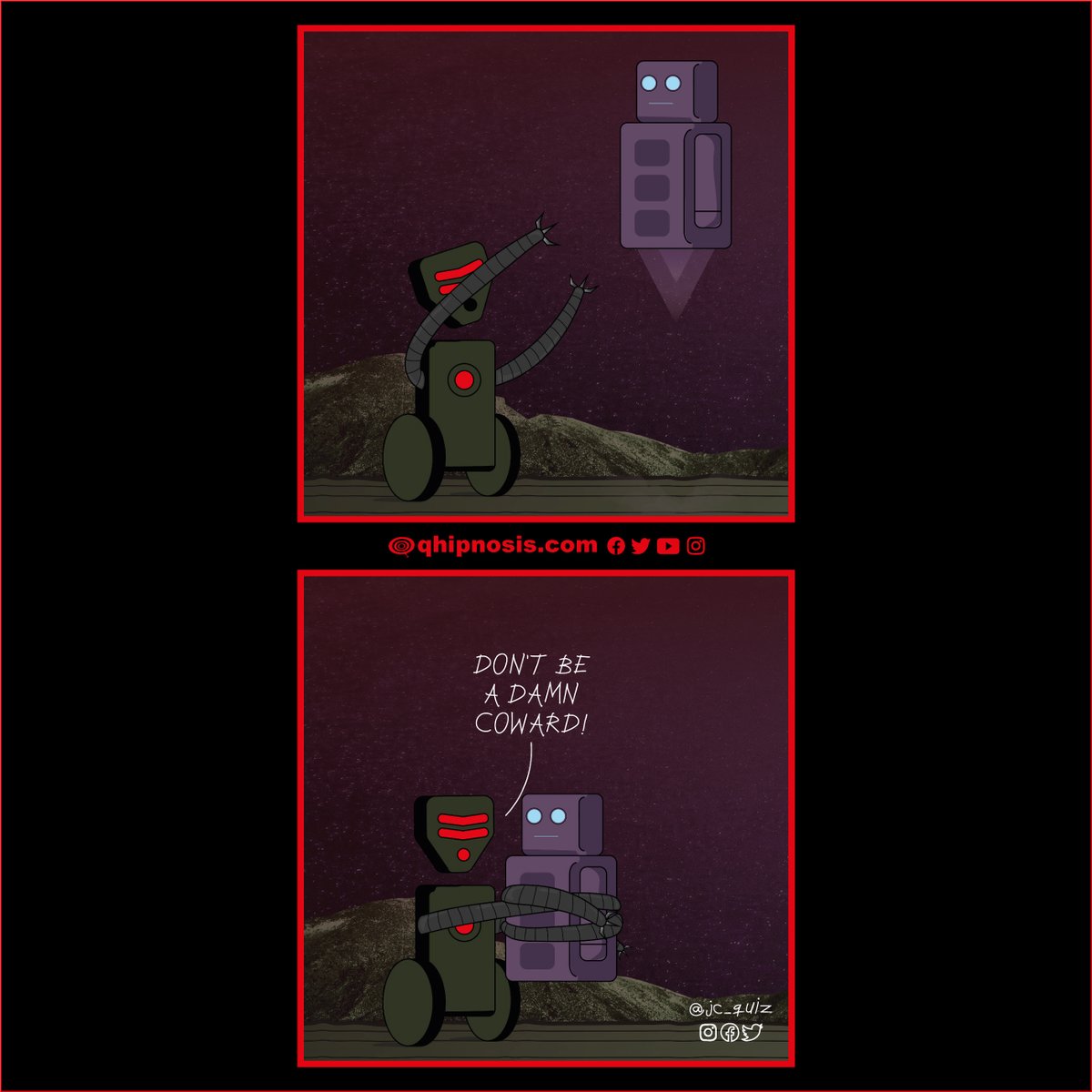 qh_comics's tweet image. 🤖🤖 A Trip 🚀 #ErrorSystem! 🚨 #DarkSystem (Special Edition)

Robots and more Robots! Series

#robotsandmorerobots #robots #digitalillustration #comics #comicart #webcomics #webcomic #comicstrip #nftartists #nftcollectors #nftcommunity #trip #trips qhipnosis.com