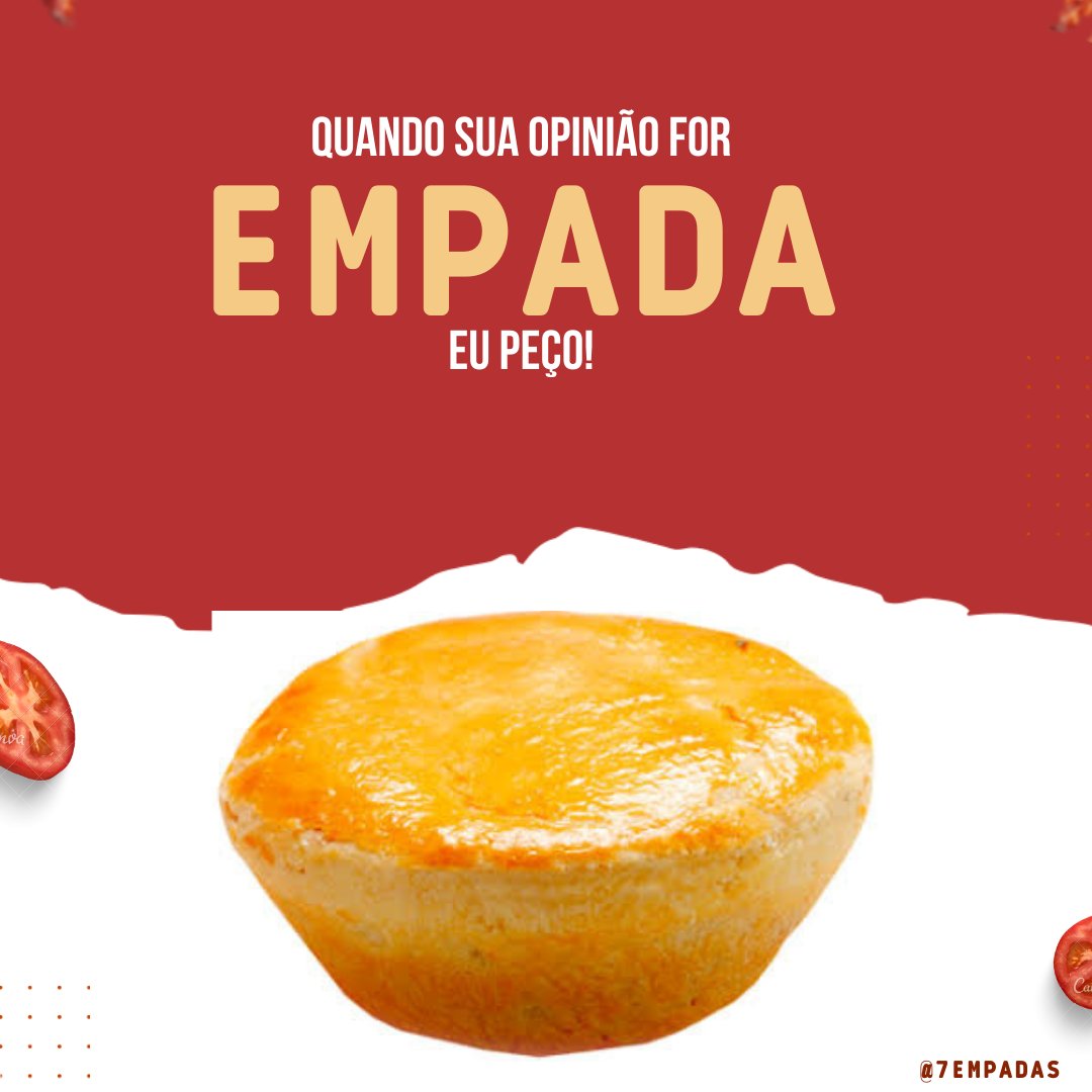 7empadas's tweet photo. Se toda opinião resultar em Empada, a gente vai querer sempre!
.
.
.
.
.
.
.
.
.
#7empadas #empadas #empadinhas #empadao #empadadefrango https://t.co/6n8KDuJocI
