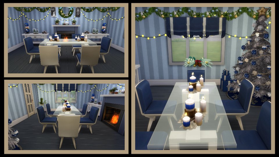 Inamacsims4's tweet photo. Blue tinsel Dining x - #christmas #diningroom #ccfree #moveobjects used to place some items room made by me #Inamac xoxo https://t.co/rsC2CEHzsN https://t.co/GtSSK93woc