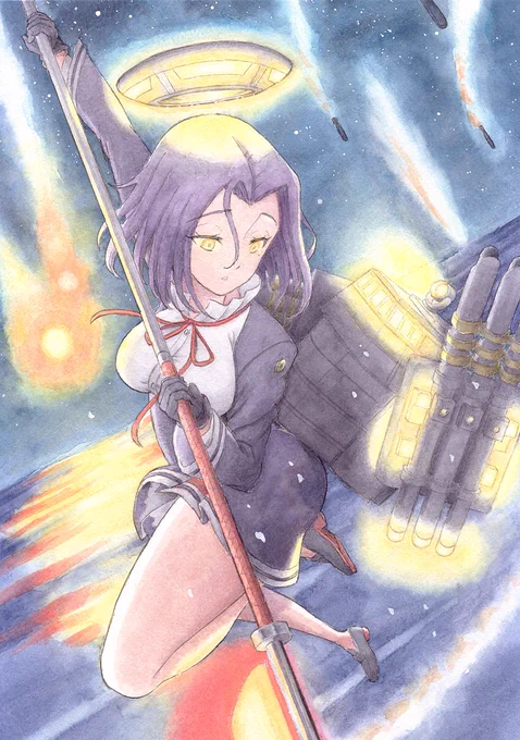 龍田 #アナログ #透明水彩 #艦これ #龍田(艦隊これくしょん) https://t.co/3TMz2l8P7P 