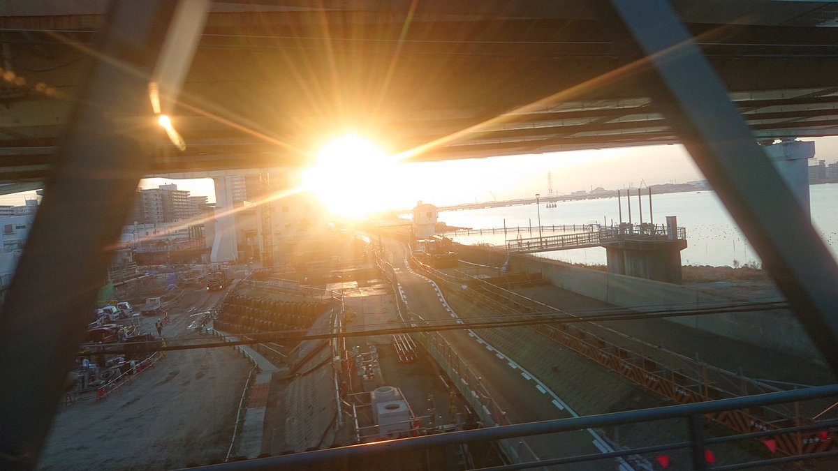 淀川の夕陽。