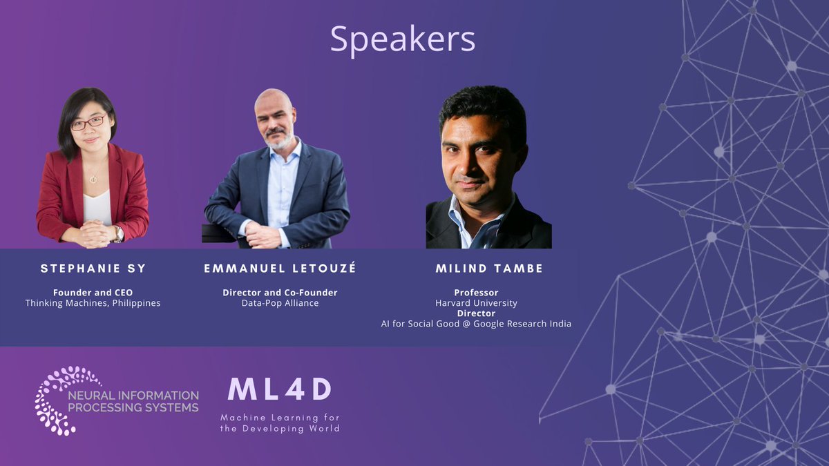 ML4Dworkshop's tweet photo. #ML4D 2021 is excited to announce the interesting line up of our invited speakers 

Date: Dec 14th; 2 p.m GMT. 

Register for timely notifications about the event:  https://t.co/ttmlTq5zUG

Join our mailing list: https://t.co/o09TPW2hqF https://t.co/CqYDbaTiAv