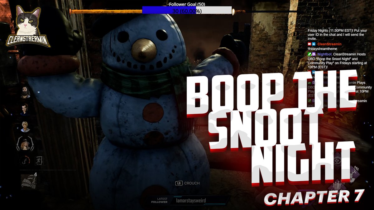 CleanStreamin1's tweet photo. Dead By Daylight - Boop the Snoot Tutorial for Snowmen!
https://t.co/xJHJ7Q2LhT https://t.co/bojBz94rxy