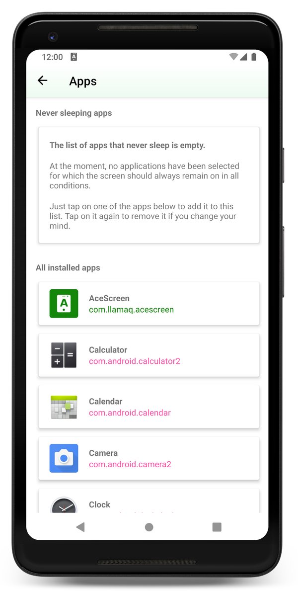 AceScreenApp's tweet image. What's New in v2.13.2. Added "Never Sleeping Apps" feature. This feature allows you to select the apps for which you want the screen to always stay on in all conditions. #AceScreen #Productivity #Android #Apps