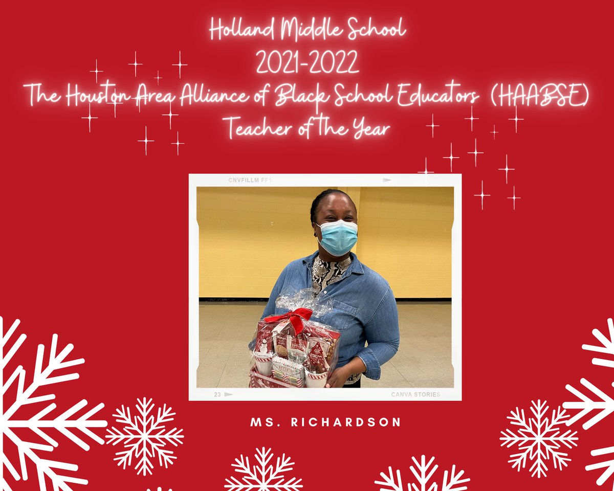 HollandHISD's tweet image. Congratulations Ms. Richardson for earning @HAABSE3 award @HollandHISD. We are so proud of the work you are doing and for always keeping the focus on academic growth. @ZandraAguilar15 @HISDMiddleSchls @CMtzHTX