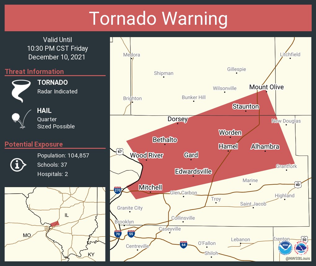 NWS Tornado on Twitter "Tornado Warning continues for Edwardsville IL
