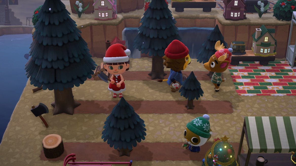 kimukakugohan's tweet photo. xmas tree shopping #AnimalCrossing #ACNH #NintendoSwitch https://t.co/ZNgPMDVp0P