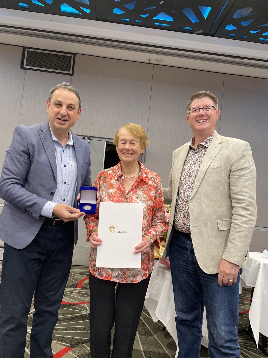 Great to join my colleague John Kennedy this afternoon &amp; recognise over 5 decades of service to the students in NSW by Helen Colquhoun - forged an outstanding career marked by making a difference to thousands of young lives from disadvantaged backgrounds. Great service Helen!