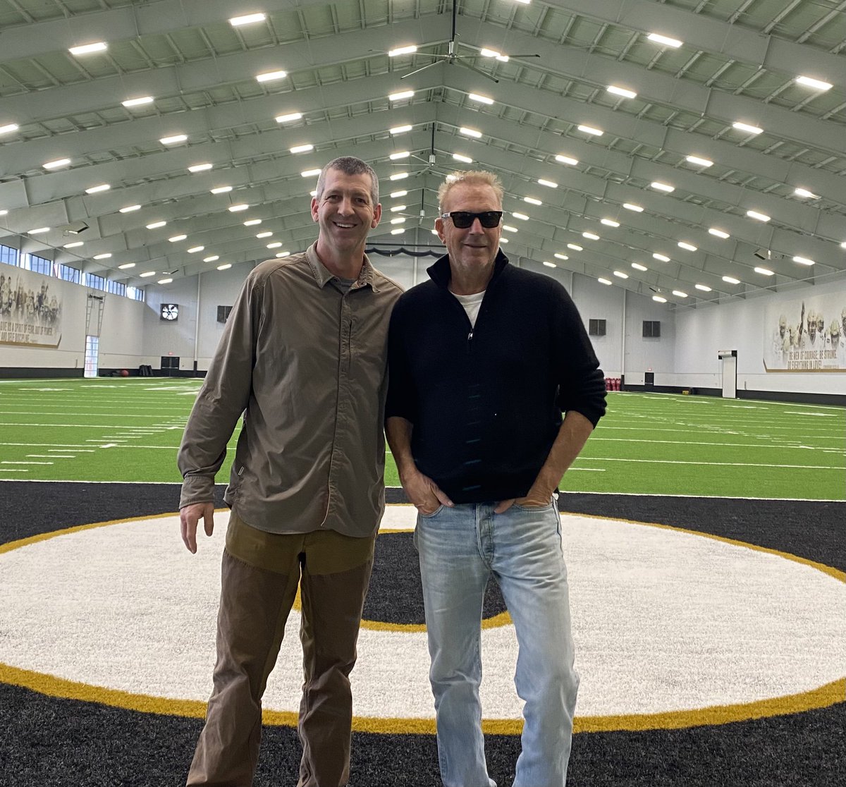 When your indoor facility is so awesome that even Mr Costner  has to stop by and check it out.  Go Bisons!!!