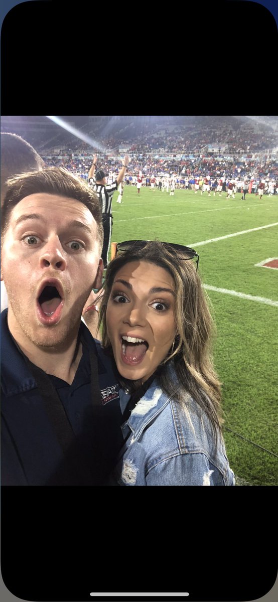 Thomas_Gallitz's tweet photo. Former HS kicker/punter always been a fan of you through that but played soccer on scholarship at FAU. We went back to visit and you were on the field Dec. 21st 2019 FAU Boca Bowl. You’re in this pic rocking the jacket and jorts! Been into your show ever since #PMSFANDUELFAMILY https://t.co/TY3LU6AlxI