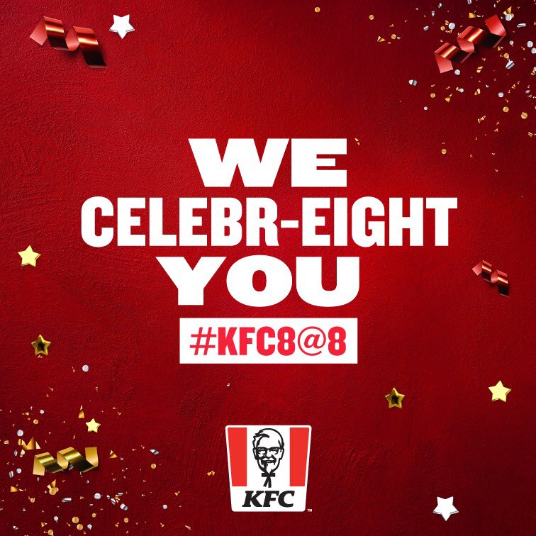 KFCinUganda's tweet photo. This year we are celebr-eighting you for bringing us this far! Stand a chance to win a pair of headphones on us ๐ All you have to do is be the first to get all questions on our IG stories right and you will win! โค๏ธ
#KFCUg@8
*Ts&Cs apply*
Winner will be contacted personally. https://t.co/XB6Q2KD6LT