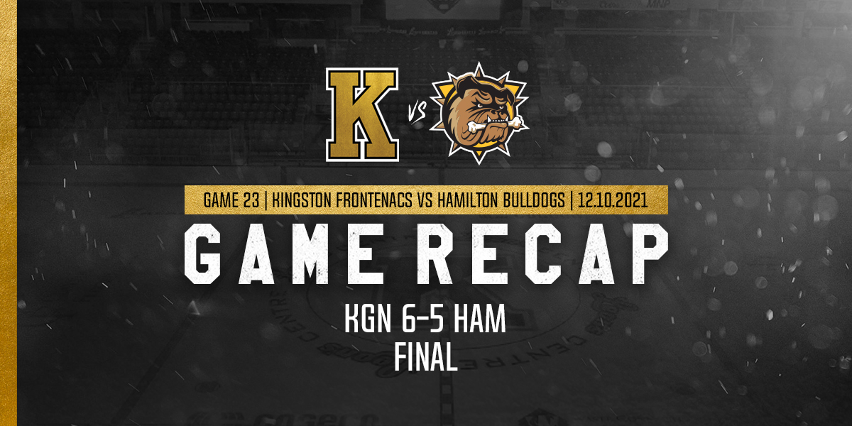 KingstonFronts's tweet photo. Game Recap: #KGNvsHAM

Frontenacs move into first in the East Division with 6-5 win over the Bulldogs.

📃/📺: https://t.co/MSa2P2OGEf

#FrontsHockey | @OHLHockey https://t.co/wrVovQUBPd