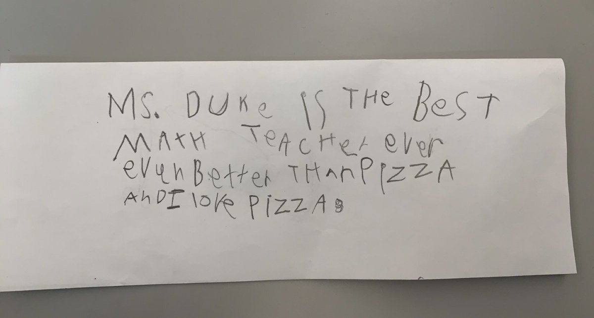 One of the best letters I have received!  🍕🦊<a href="/FoxKISD/">Fox Elementary</a> #likeafox