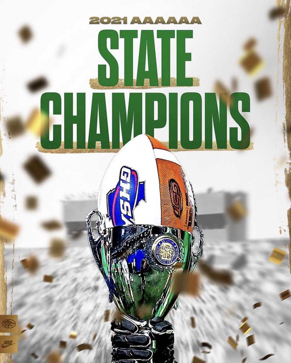 Congratulations <a href="/buford_football/">Buford Football</a>: <a href="/OfficialGHSA/">GHSA</a> AAAAAA State Champions! 💚🏆💛 #AAAexcellence