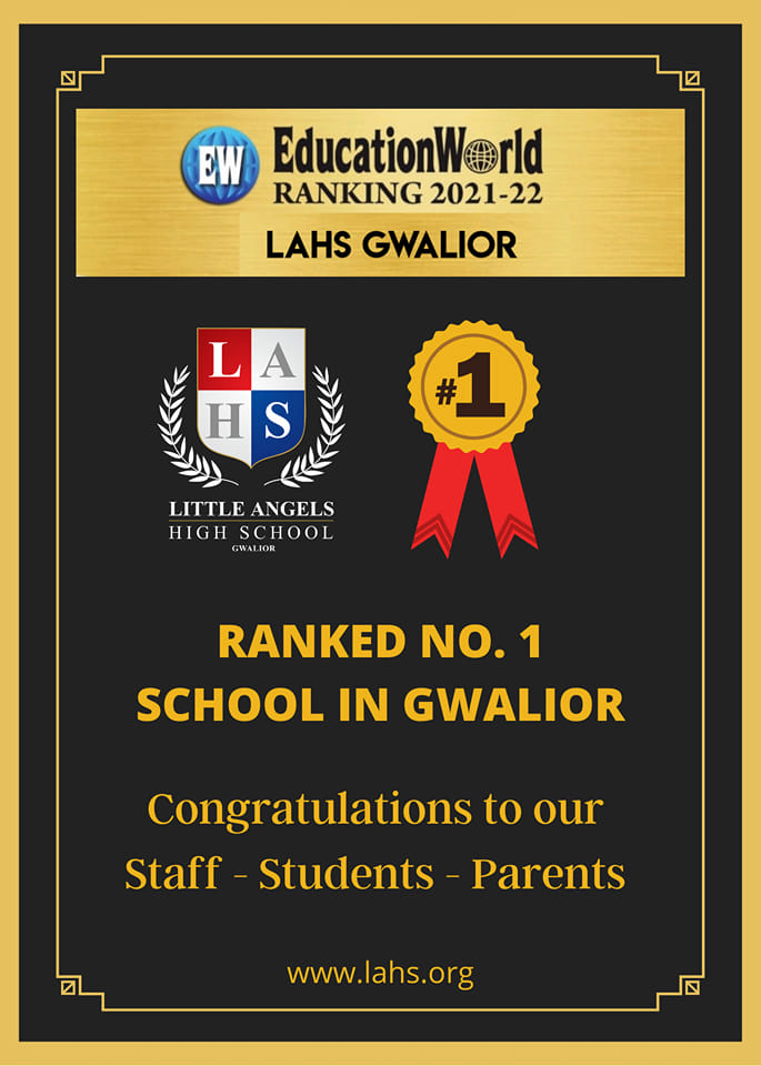 We are immensly grateful to Almighty God that LAHS Gwalior has yet again emerged as the No.1 school of Gwalior, M.P
LAHS has been awarded five years in a row as the Best Co-Ed Day School in Gwalior MP by Education World Magazine .
 #lahsgwalior