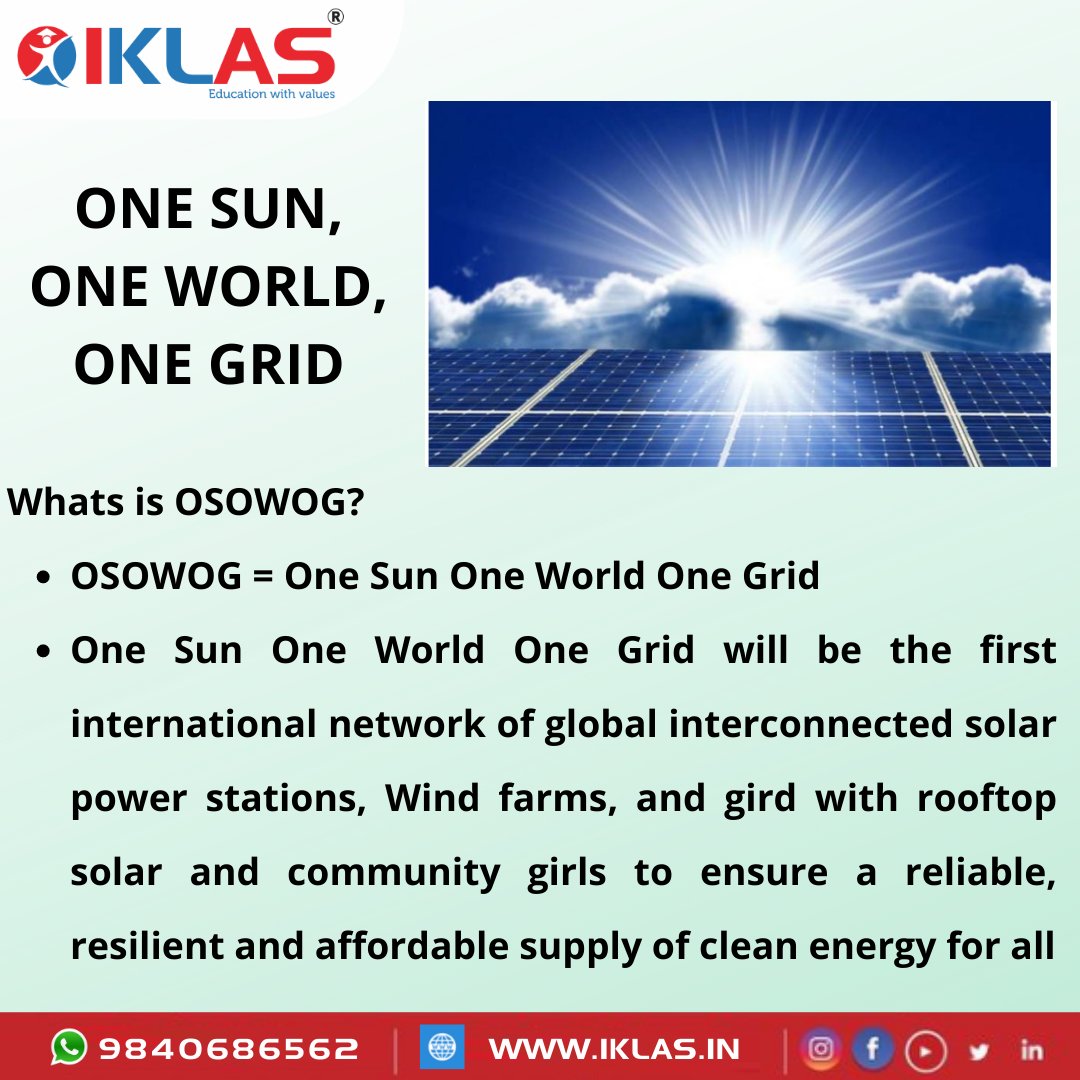 تويتر Iklas Ias Academy على تويتر Iklasiasacademy Today S Current Affairs One Sun One World One Grid Follow Us To Know More Current Affairs T Co Auvu8ji6jh Iklas Tnpsc Upsc Solarpower Powerplantproject