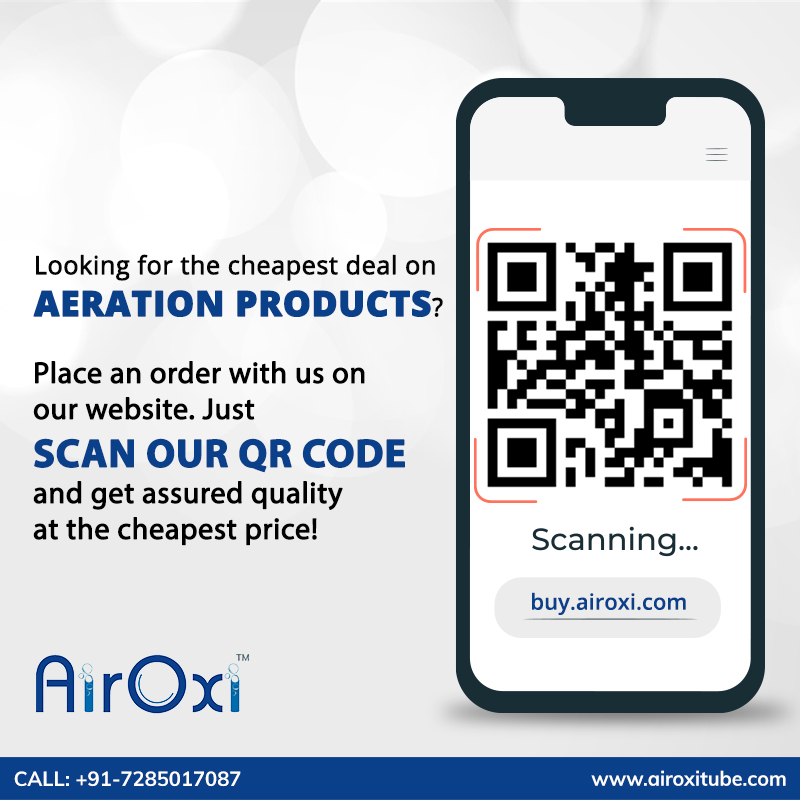 airoxitube's tweet image. Purchasing aeration products giving a burn to your finances? Not anymore! Get the cheapest deal on aeration products when you place an order with us on our website. Just scan the QR code &amp;amp; get assured quality at the cheapest price!
#aerationsolution #aerationproducts #airoxitube