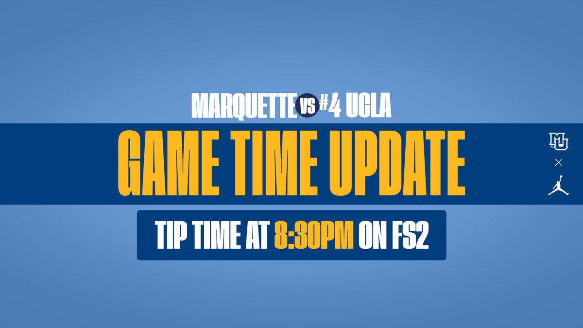 📢 📢 BREAKING!!! Due to an issue with UCLA’s aircraft that resulted in a travel delay, Saturday’s game has been pushed back to 8:30 p.m. CT on FS2. The game was originally scheduled for 1:30 p.m. CT. #MUBB <a href="/UCLAMBB/">UCLA Men’s Basketball</a>
<a href="/BIGEASTMBB/">BIG EAST MBB</a>