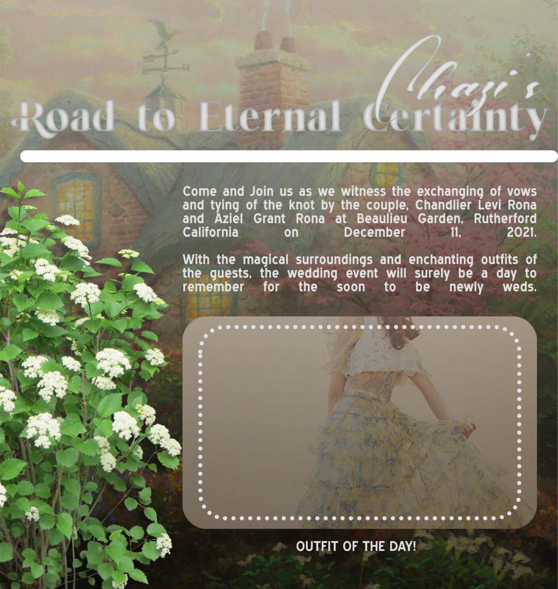 ⠀
⠀
     G1N4G0.⠀ posted an update.

     ≡   1 : 38 pm — December 11, 2021
     𖡡    Beaulieu Garden, Rutherford California
     ❏  congrats sa baby #2 ko 🥳

⠀ ͏͏