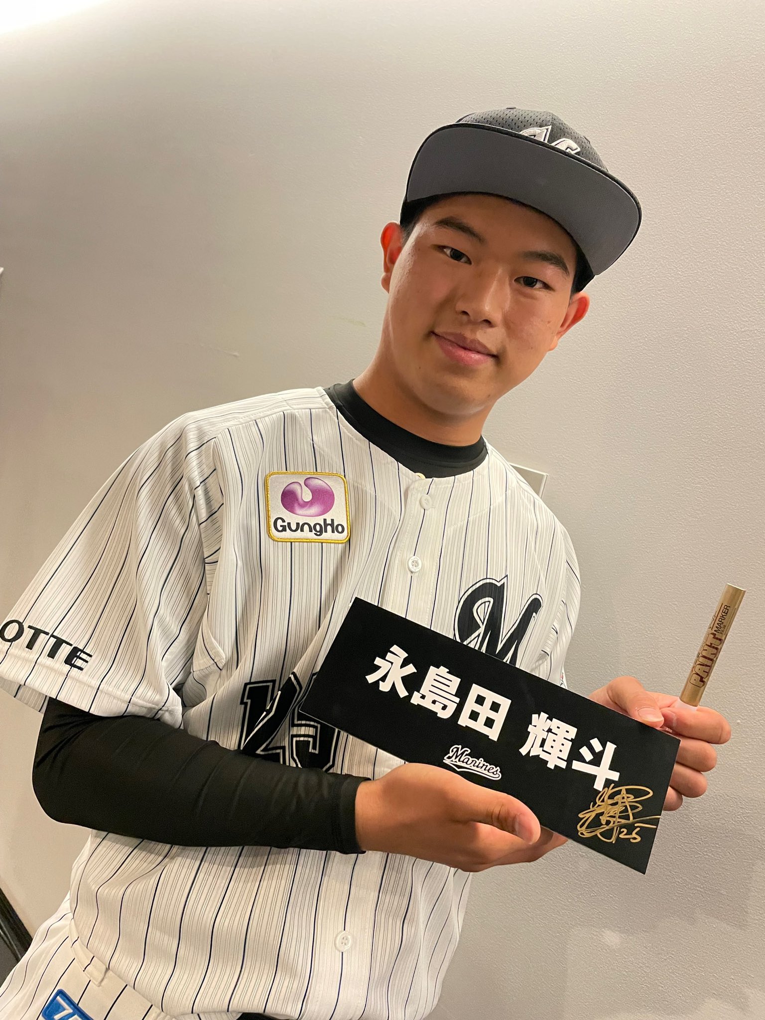 値下済 千葉ロッテ 中村奨吾と永島田輝斗サイン入ユニフォームL 新品