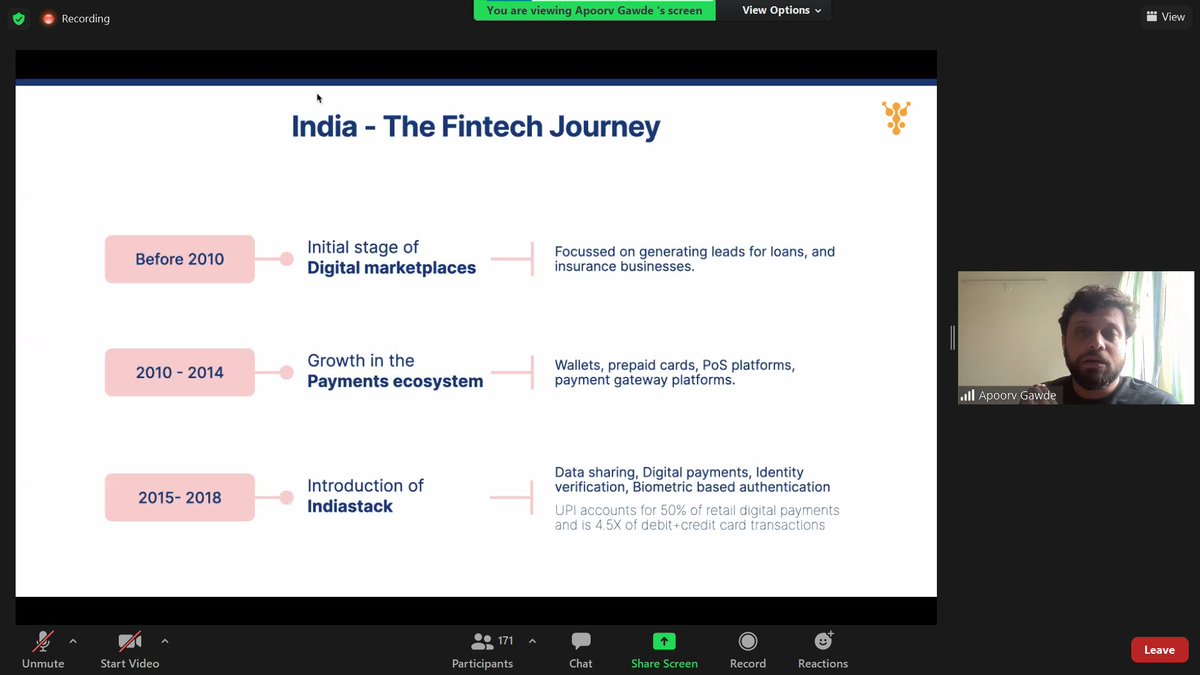 geektrust's tweet photo. #Fintech session LIVE at #OneCodeWeekends:
@Apoorvgawde, CPO of Jiraaf starts with the journey of Fintech in India and what the current landscape looks like.
https://t.co/VvXt4Bo7Et
#techjobs https://t.co/SoTqkY6hFq