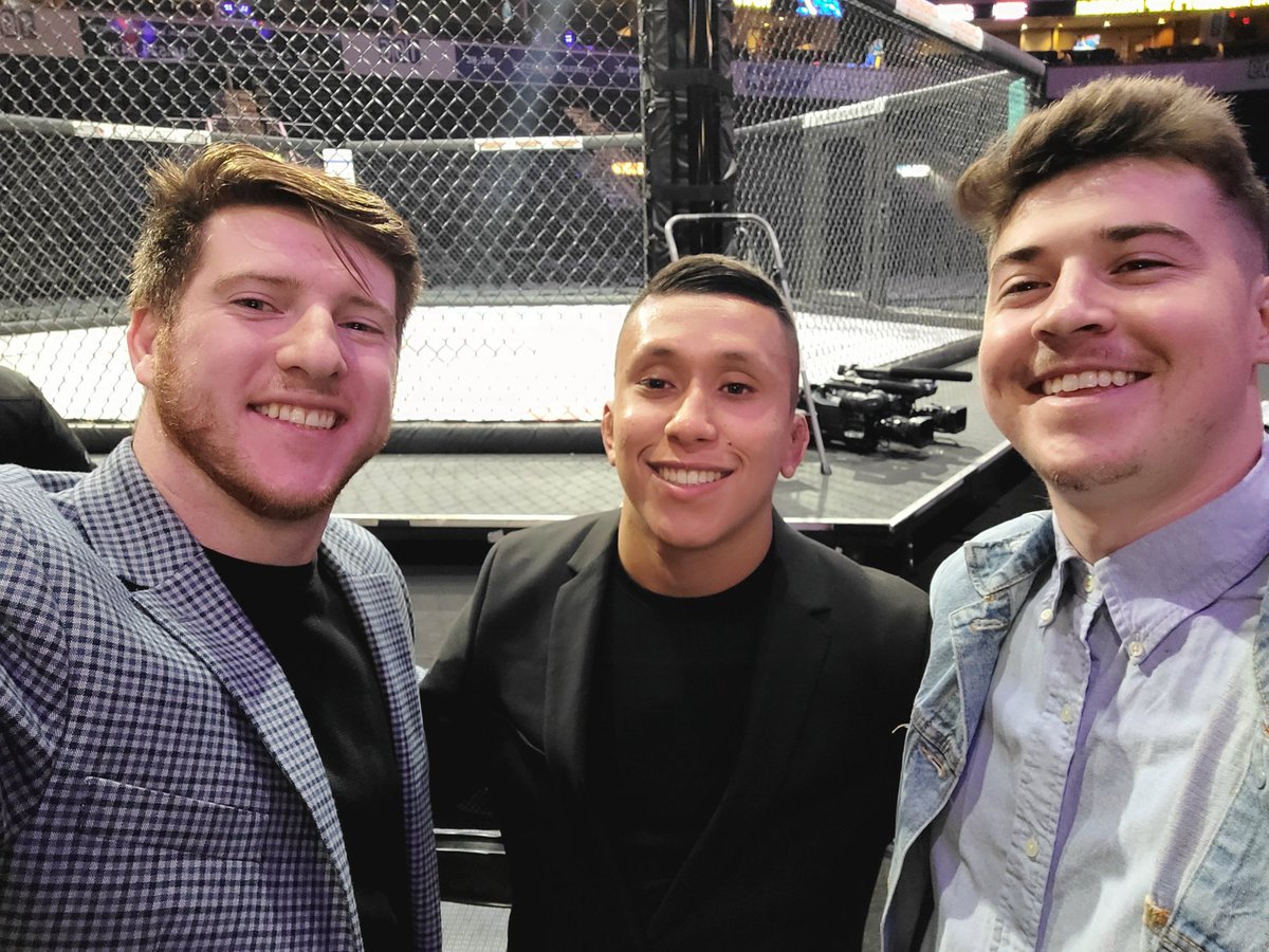 WakeNBlake29's tweet photo. What a night at #FAC11. @BeezyByers and I had to end the night with the future UFC champ himself @jmolina_125 https://t.co/qX1NqyX7Rp