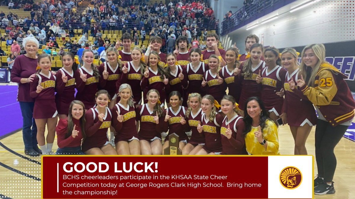 Good luck to the BCHS Cheerleaders in the coed division of the  KHSAA State Cheer Competition!  
Tickets can be purchased at the following link:
gofan.co/app/events/427…
#WeAreBC