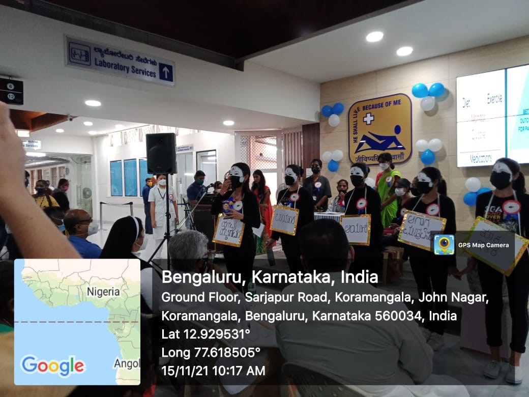 StJohns_Blr's tweet photo. #DiabetesAwareness program conducted for Public on #WorldDiabetesDay-Nov 15 by #GNMStudents of #SJCON in #OPD area, on theme #AccessToDiabeticCare
Event was attended by @StJohns_Blr #EC members.  Program included a #RolePlay by students &amp; an exhibition to educate public https://t.co/WlI3fXuuSd