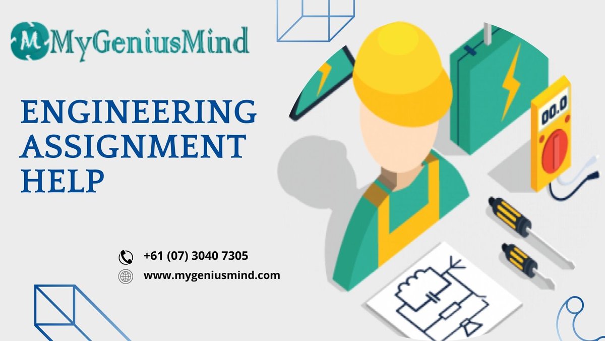 mygeniusmindau's tweet image. If you are looking for Engineering Assignment Help online? Contact My Genius Mind! Get expert engineering assignment solutions at an affordable price.
Order Online: mygeniusmind.com/engineering-as…
#EngineeringAssignmentHelp #EngineeringAssignmentSolutions #AssignmentClassmates