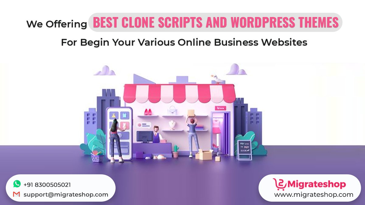migrateshop's tweet image. We Offering Best Clone Scripts And WordPress Themes For Begin Your Various Online Business Websites
Visit: migrateshop.com
#migrateshop #readymadeclonescript #marketplacescripts #ecommercescripts #servicescripts #digitalthemes
#wordpress #rentalscript