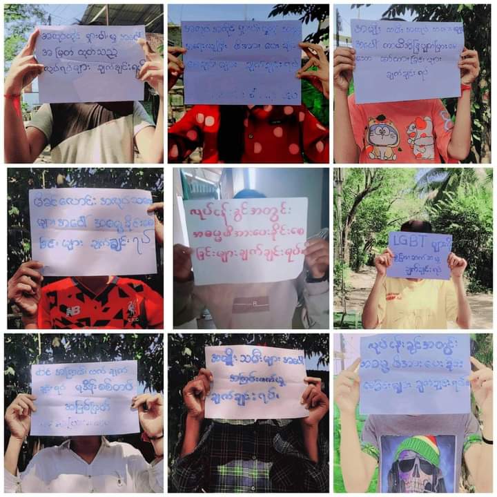 b3rry_y's tweet photo. "End violence against women" movements by women workers from various industrial zones in Yangon.

#CrimesAgainstHumantiy #Dec11Coup
#WhatsHappeningInMyanmar https://t.co/S0DXgR5dwp