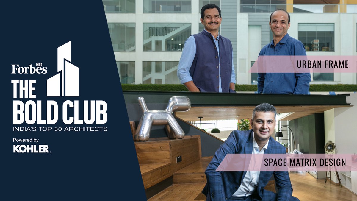 ForbesIndia's tweet image. Singapore-based design &amp;amp; build firm #SpaceMatrix and Bengaluru-based #UrbanFramePvtLtd, a Space Matrix Group company, that has worked on a range of sectors, are part of the #ForbesIndia #TheBoldClub powered by @Kohler_India as one of India’s Top 30 #Architects.