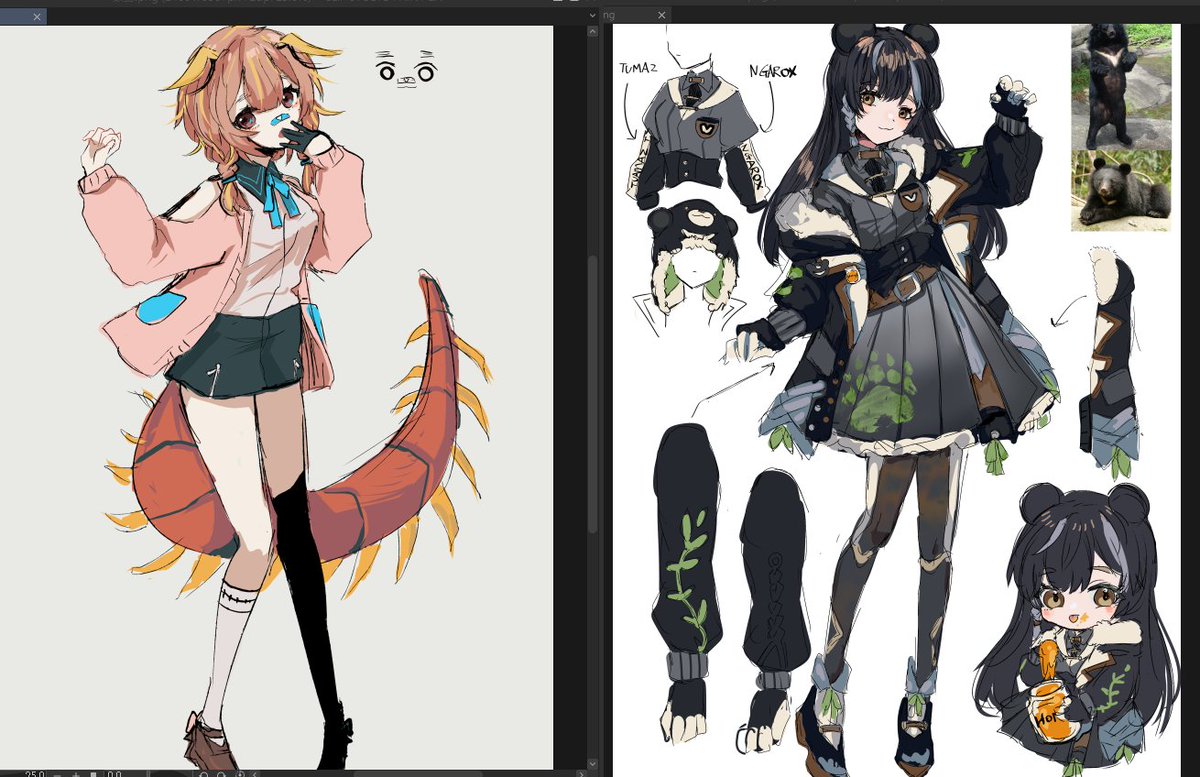 Female Vtuber designed for the first time  (2020)
→ Female Vtuber designed recently (2021)
......
I actually really like Naiyo's design😂
So I will prepare for Naiyo 2.0 recently. 