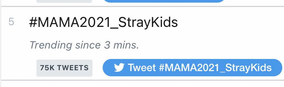 skzchartdata's tweet photo. #MAMA2021_StrayKids is now trending #5 Worldwide!

STRAY KIDS ON MAMA2021
#SKZMAMA2021RedCarpet
@Stray_Kids #MAMAVOTE  #straykids https://t.co/QFZ5el8dn9