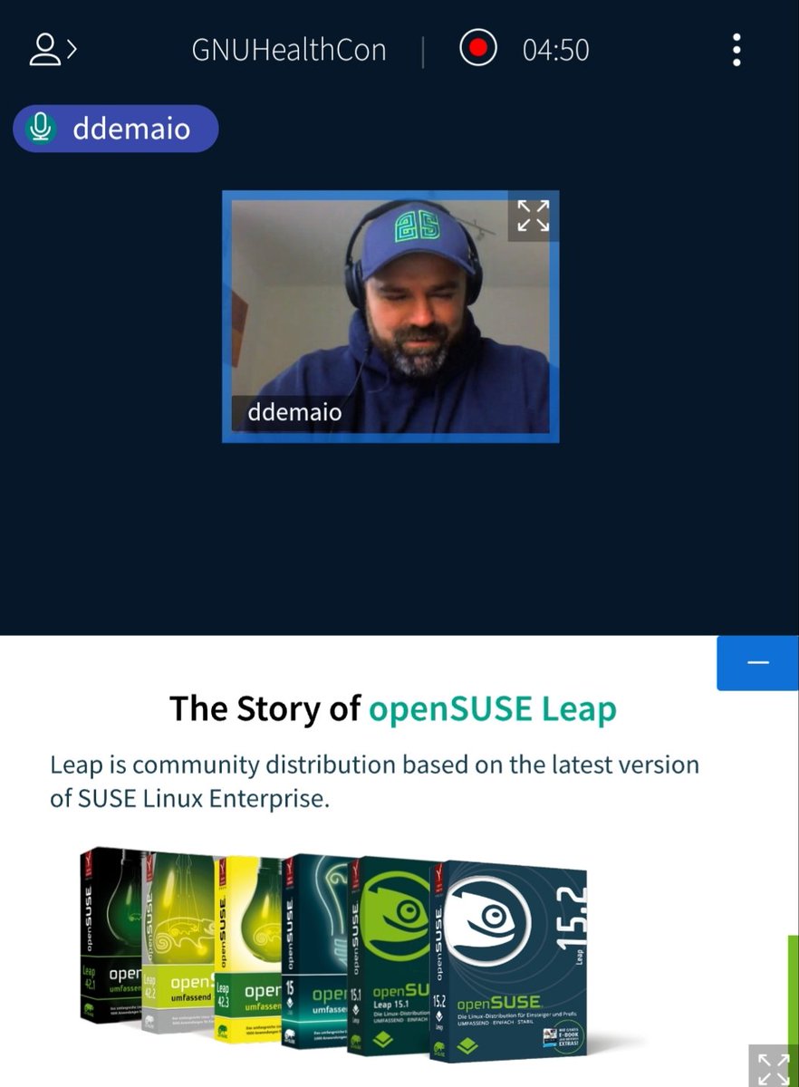 gnusolidario's tweet image. #GHCon2021 Douglas DeMaio and 
openSUSE SLE/Leap compatibility @openSUSE Thank you for being a Sponsor once again!!