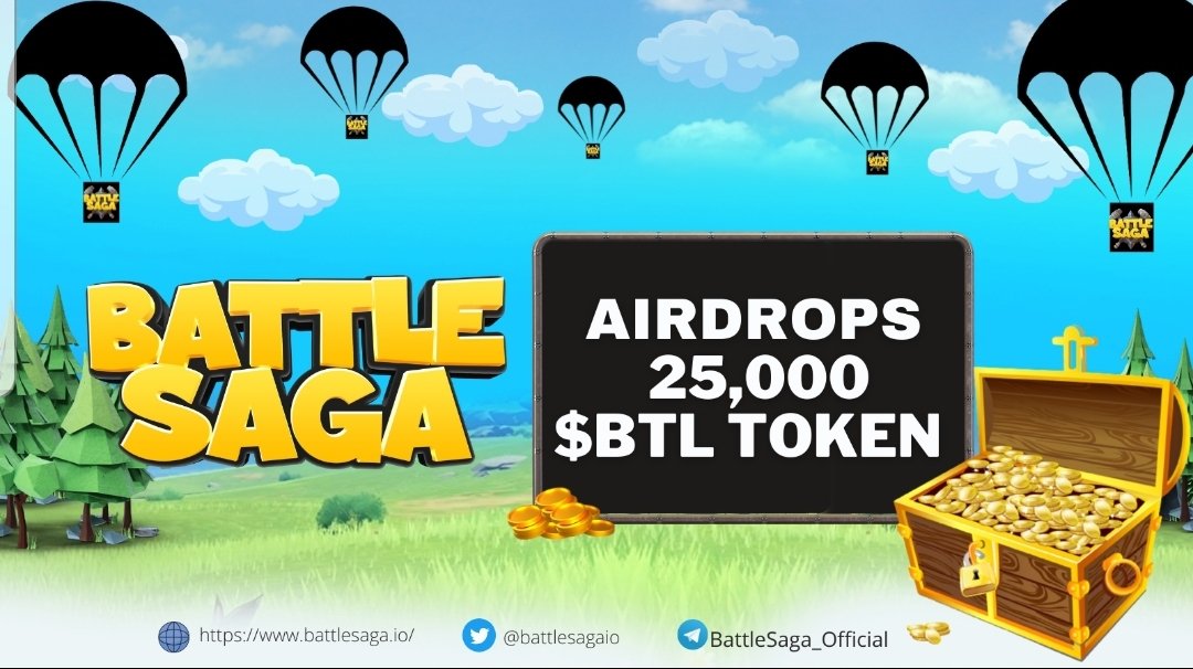 🚀 Airdrop: Battle Saga
💰 Value: 25,000 $BTL
👥 Referral: 7500 $BTL (Top 50 Referrals)
📗 Backers: Moonwhale, ExNetwork, Dutch Crypto Investors , Magnus Capital, Wealth Union

Talk with the Telegram Bot
t.me/BattleSagaAird…

#Airdrop #Crypto #Airdrops #giveaway