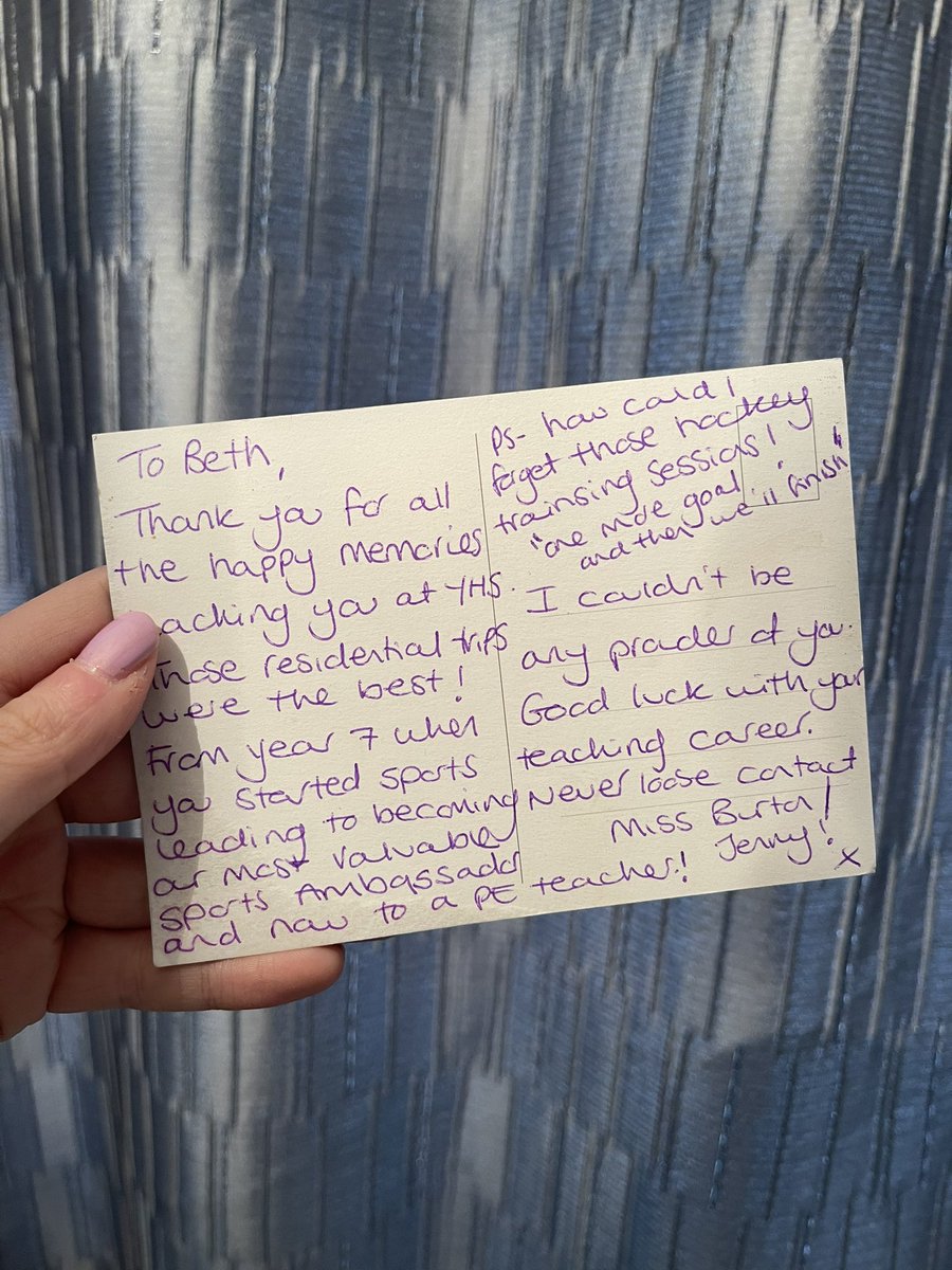 Miss_Johnson_PE's tweet photo. What an emosh day💔 my PE teacher leaving the profession to embark on a new adventure. She was the entire reason I became a teacher in the first place. If I can be a fraction of what she was, I’ll be absolutely fine! JB. What a woman. Thankyou for everything you taught me♥️ https://t.co/QWivZcAMo4