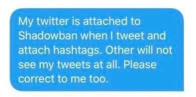 🔴 วิธีแก้เงา อีกวิธี สำหรับติดแดงในหัวข้อที่1 และ 2 (ฐานะผู้ติดแดงบ่อย) ลองทำดูนะคะ ส่งเรื่องวันละ 2-3 ครั้ง ระยะเวลาแล้วแต่แอคว่าหนักขนาดไหนแต่ส่วนตัว 3-5 วันก็หาย ค่ะ😊

help.twitter.com/en/forms

เช็กติดเงา 👉hisubway.online

#yinyin_anw #warwanarat #หยิ่นวอร์