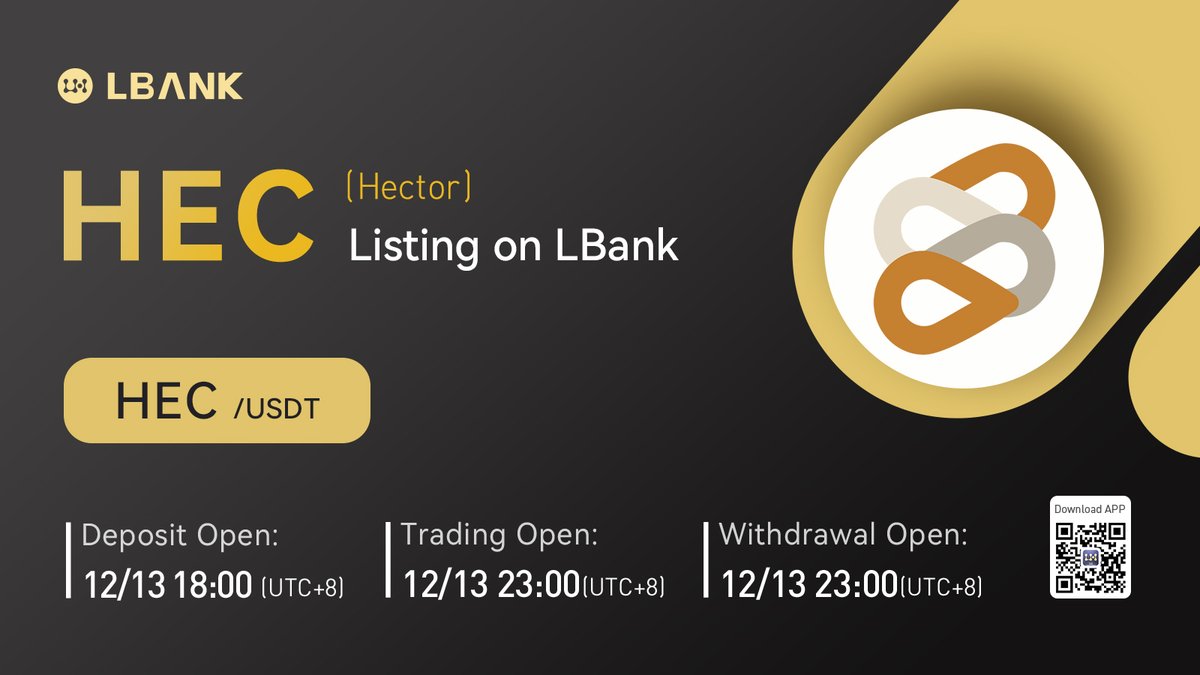 LBank_Exchange's tweet image. 🔥 New #listing

💫$HEC (Hector) will be listed on LBank at 23:00 on Dec. 13 (UTC+8)! @HectorDAO_HEC

Hector is a decentralized reserve currency built on FANTOM.
 
❤️Details: bit.ly/3rXkgqv