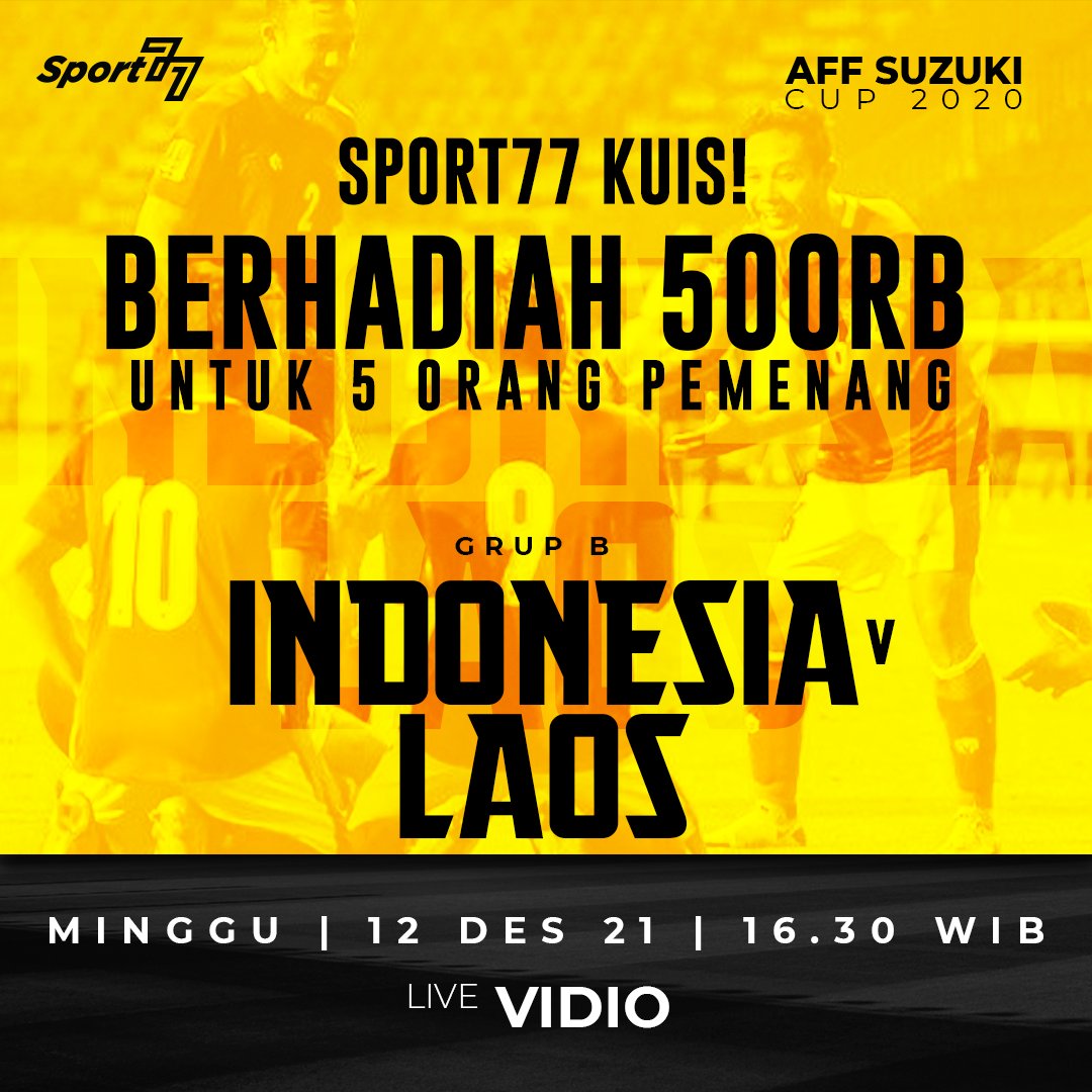 Sport77Official's tweet photo. 🚨TEBAK SKOR🚨
 
Syaratnya:
 
- Tebak Skor dan gunakan hashtag (Contoh : Indonesia 0-0 Laos #MoreThanJustAGame)
- Wajib follow @Sport77Official , Retweet dan Like postingan ini
- Kuis ditutup saat kick-off dimulai
- 1 akun 1 tebakan

Tekel Sob, semoga beruntung! https://t.co/TgGJ6x7Zz9