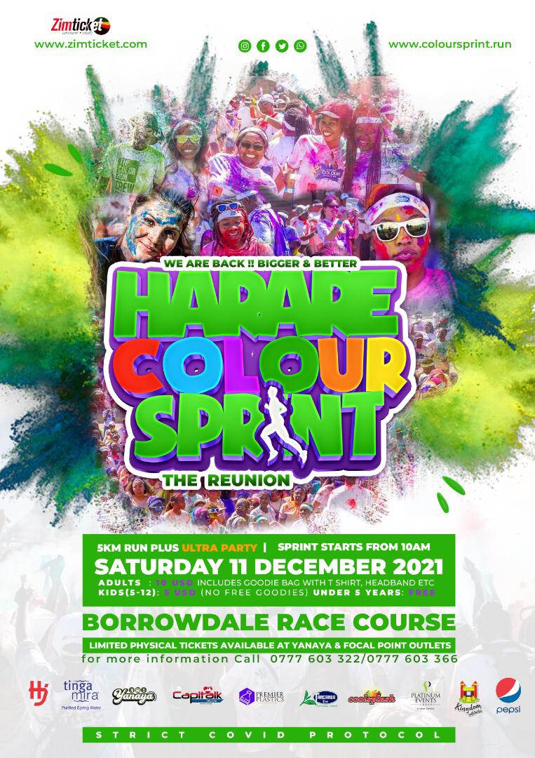capitalkfm's tweet photo. [OUT &amp; ABOUT]

Another success! 🎉💯🔥

We had a great time at the 2021 Harare Colour Sprint 5k : The Reunion 

#HararesHeartBeat
#CapitalkWeekend
#keepit100point4fm https://t.co/vEFSfdO403