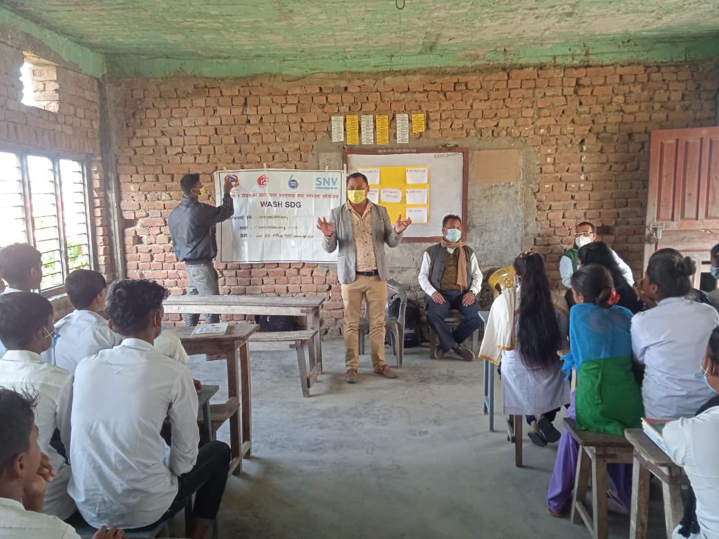 parmeshwarjhaa's tweet photo. Some glimpse of this week's activity under #WASHSDG program 1. #WWASHCC meeting at ward no 3 &amp; 6, 2. Meeting with #SMART team &amp; HM/SMC/PTA at secondary school, 3. Hoarding board of #CSP installed at premises of #khadakmunicipality @SABALNEPAL @SnvNepal @krishnagc https://t.co/AnWSP0m2ZR