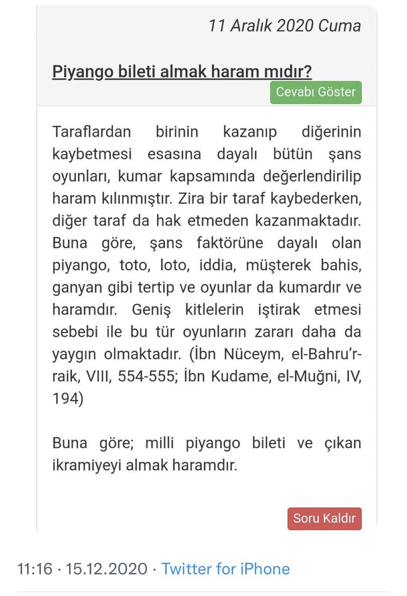Kardeşlerim;
Diyanet İşleri Başkanlığımız piyangonun haram olduğunu söylüyor.
Piyango bileti almayınız!!!
Lütfen bu mesajı duyurabildiğimiz kadar çok din kardeşimize duyuralım.