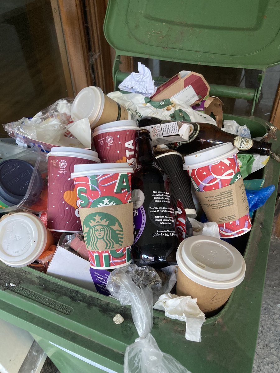 shrewsburycup's tweet photo. Turns out #christmas #redcups turn into rubbish after 15 minutes just like any other #singleusecup - get a great #takeaway from any of our fab #indie cafes in @shrewsburycup to stop this nonsense https://t.co/KvA0YZ0E3e