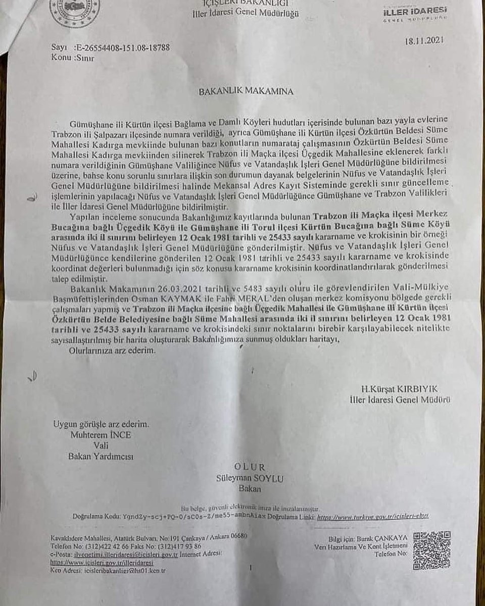 sidef29's tweet photo. Gümüşhane Kürtün ilçemize bağlı  Kırgeriş, Bağlama ve Damlı köyleri sınırlarının küçültülüp Trabzon Şalpazarı’na verilmesi iki kardeş şehir arası kırgınlık oluşturmaktan başka bir işe yaramaz. Bu yanlıştan dönülmesi en büyük temennimizdir. @cihanpektas1 

ŞİDEF Yönetim Kurulu https://t.co/iLnrYeP4bw