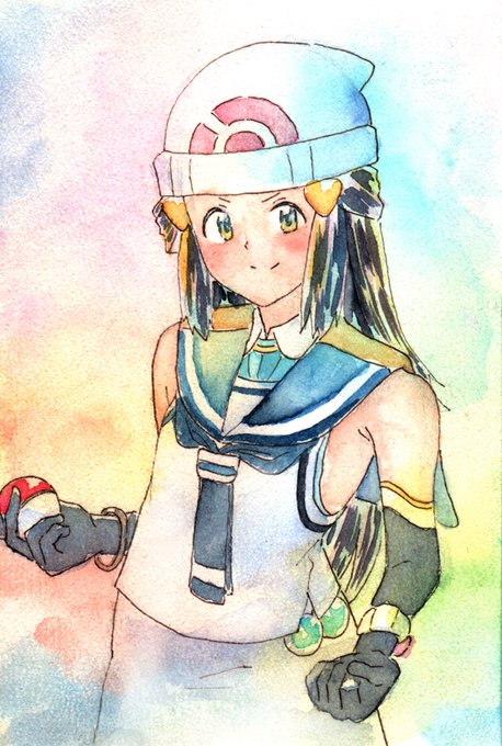 お題箱より「五月雨ちゃんの衣装を着たポケモンのヒカリちゃん」です 