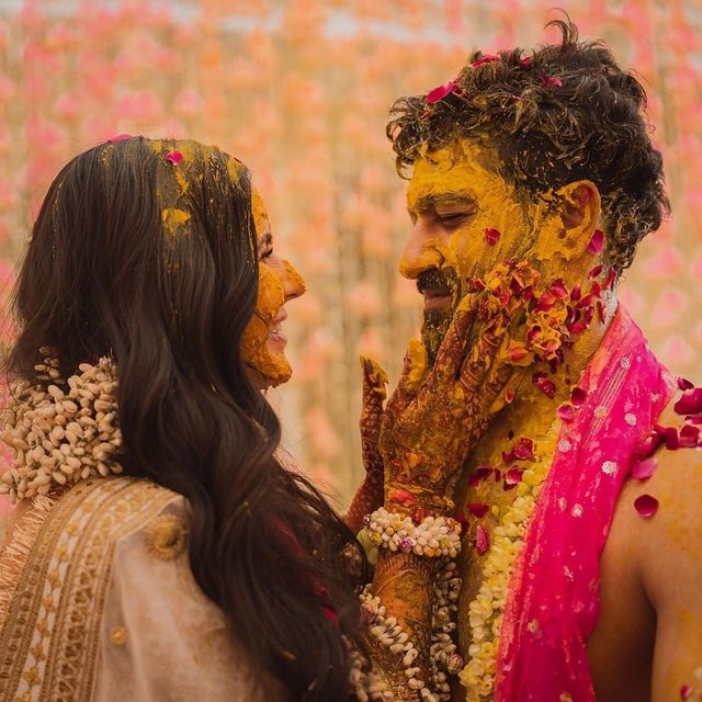 Katrina Kaif and Vicky Kaushal at their Haldi ceremony 💕💕💕