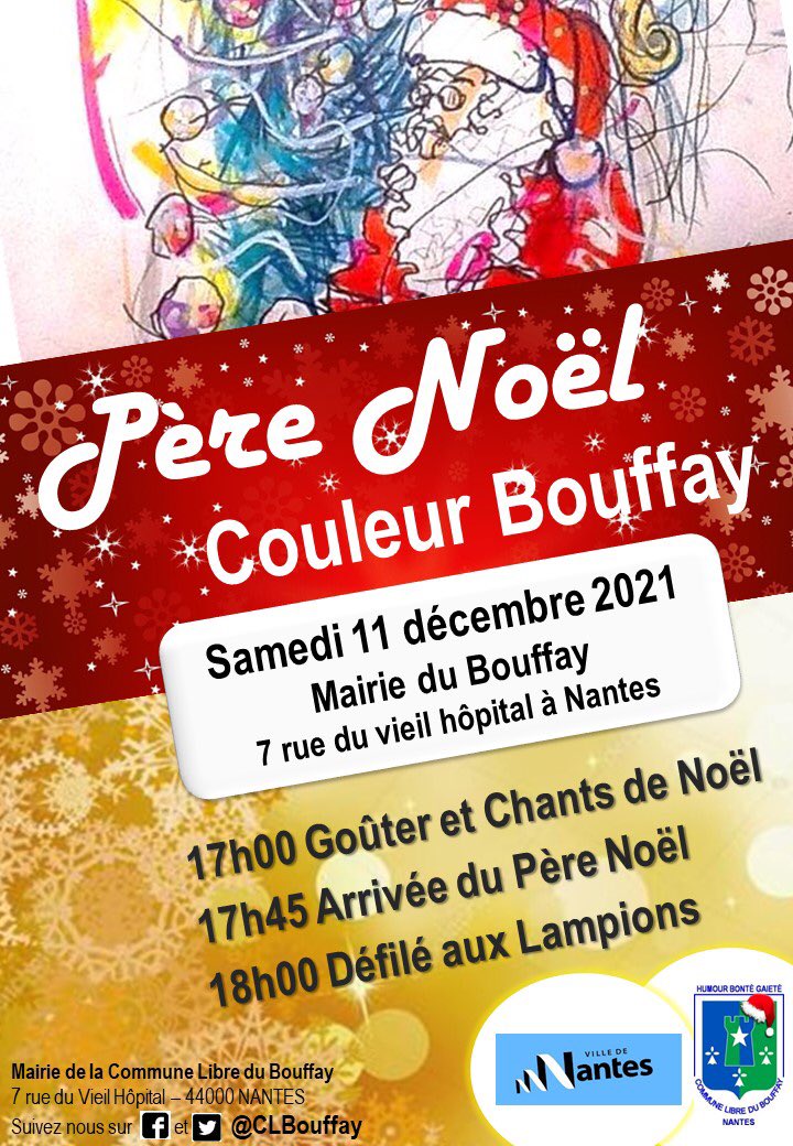 CLBouffay's tweet photo. !! HO HO HO HO !! Préparatifs en cours pour l’arrivée du #PèreNoël ! Rdv a 17h rue du vieil hôpital à #Nantes pour un goûter avec chants de #noël et à partir de 18h pour le défilé aux lampions avec le père Noël ! https://t.co/kKgrmKdXIv